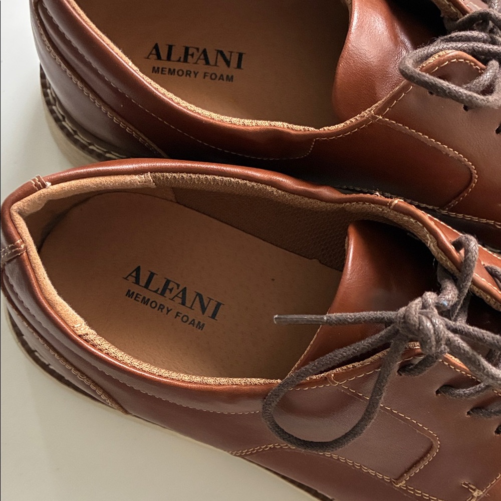 Alfani Men's Brown Leather Derbys